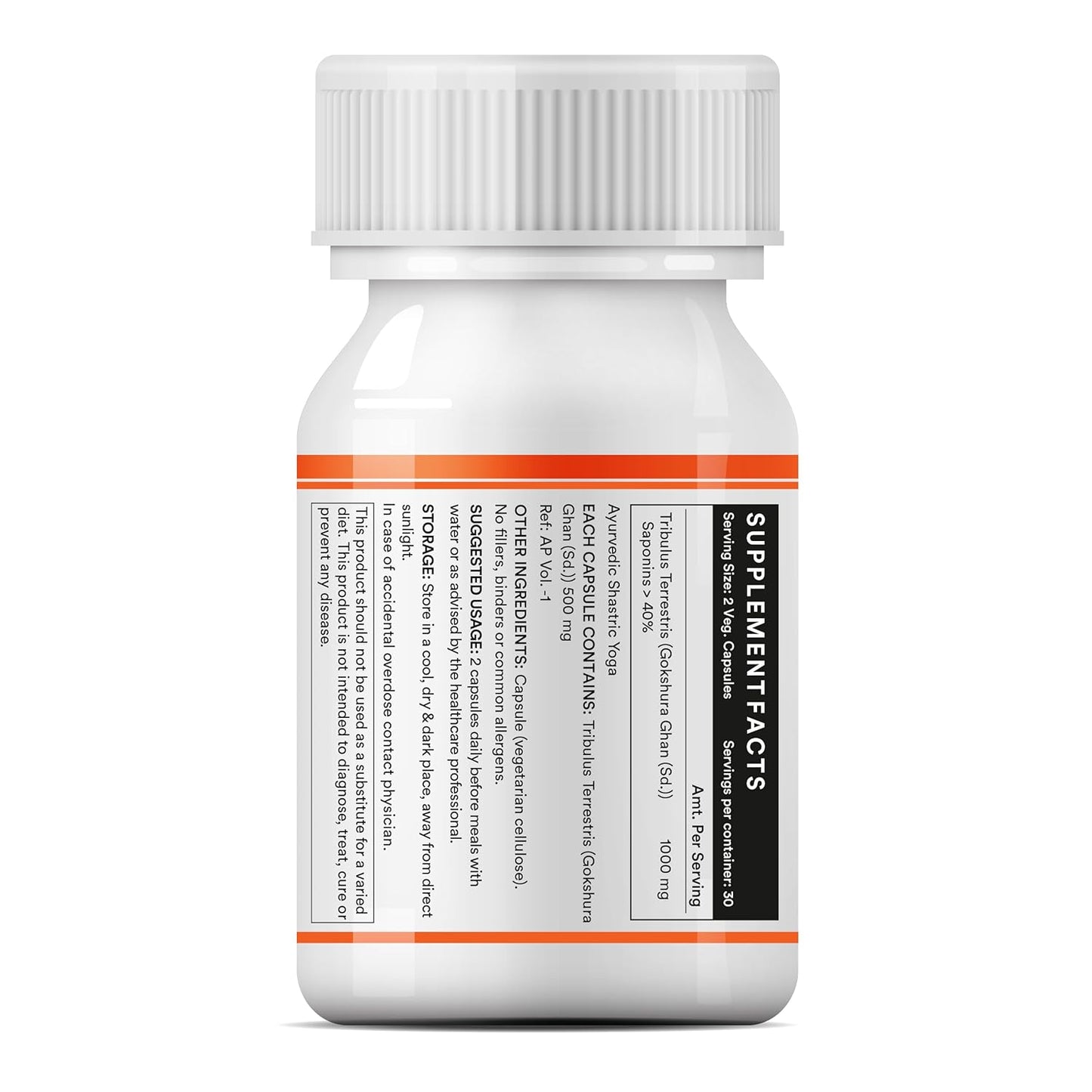 INLIFE Tribulus Terrestris For Men | Gokshura with Saponins >40%, 1000mg per serving - 60 Vegetarian Capsules (Pack of 1, 60)