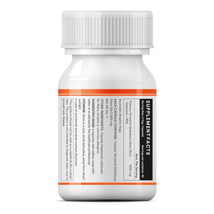 INLIFE Tribulus Terrestris For Men | Gokshura with Saponins >40%, 1000mg per serving - 60 Vegetarian Capsules (Pack of 1, 60)