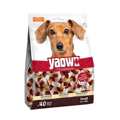 Gnawlers Yaowo Braided Dog Treats (2.5 inch) 500g (Pack of 1) By Sniff N Licks