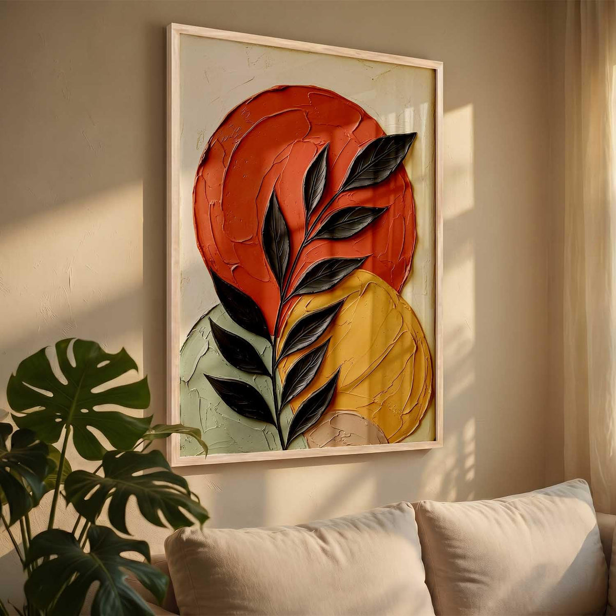Aesthetic Botanical Art Home Decoration Painting | Floral Paintings With Frame For Living Room Bed Room Hotel Wall Decor Digital Reprint (13x17 inch)