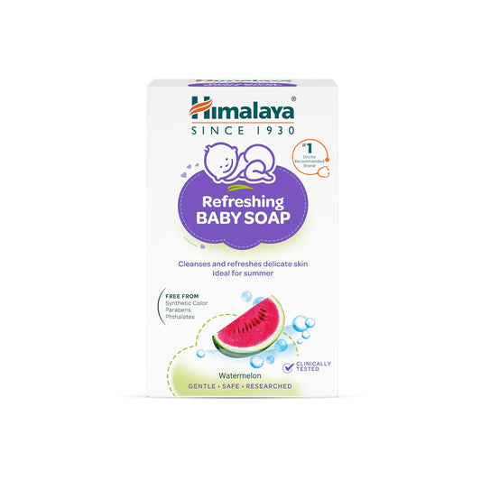 Himalaya Refreshing Baby Soap for Summers - 125g | Aquafresh Complex with Watermelon & Neem for Protection Against Sweat & Irritation | Free From Harsh Chemicals | #1 Doctor Recommended Brand