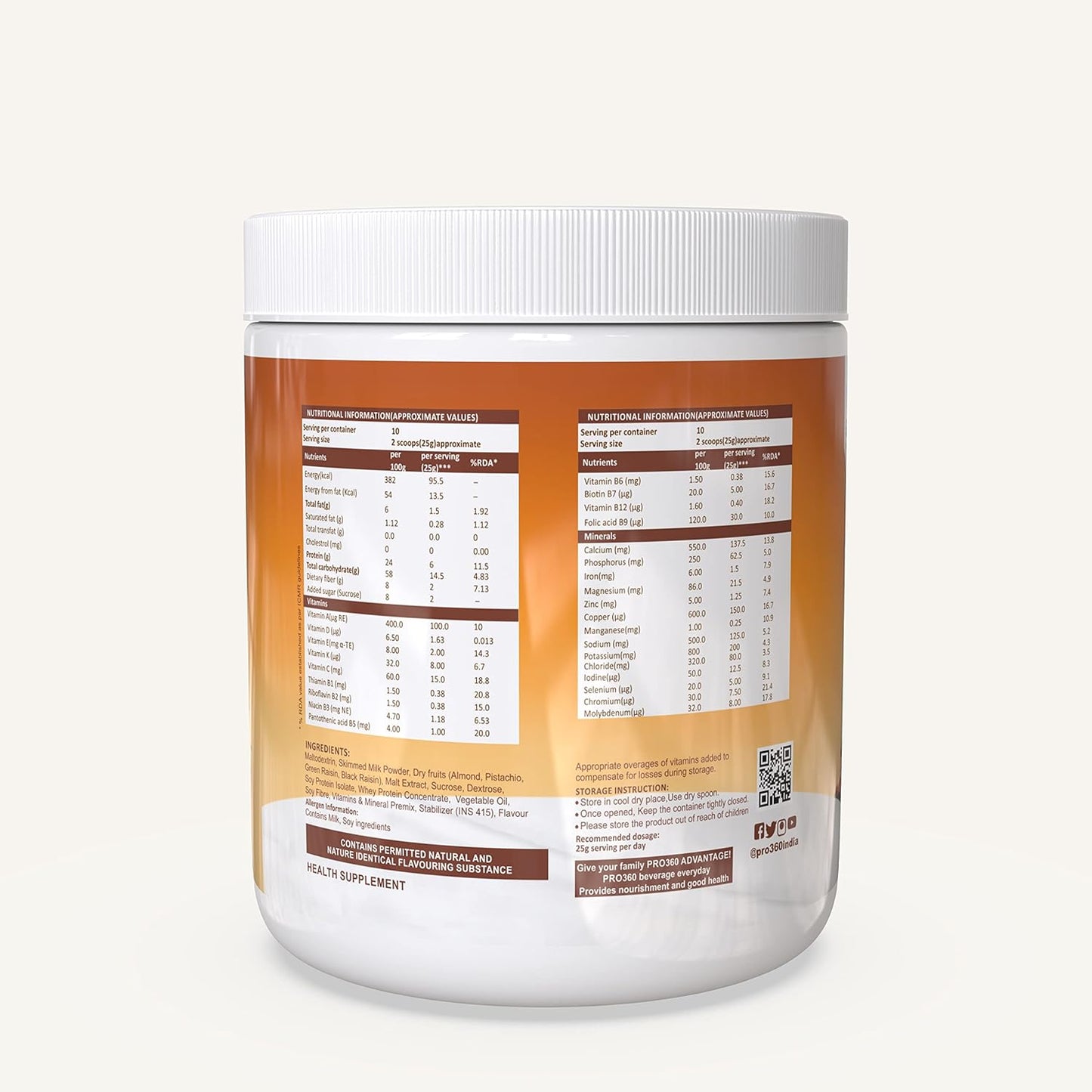 Pro360 Dry Fruits Protein Powder with Natural Dry Fruits with Immunity Boosters - Zinc, Vitamin C, Vitamin D 250g Pack