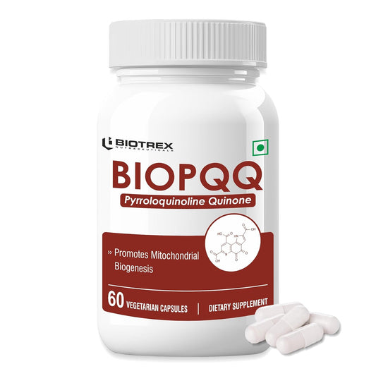 Biotrex Nutraceuticals Bio Pqq 20mg With Calcium Supplement - 60 Veg Capsules, pqq as (pyrroloquinoline Quinone disodium salt)