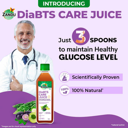Zandu DiaBTS Care Juice with Karela & Jamun, 500 ml | Blend of 9 Ayurvedic ingredients | Natural & Vegetarian