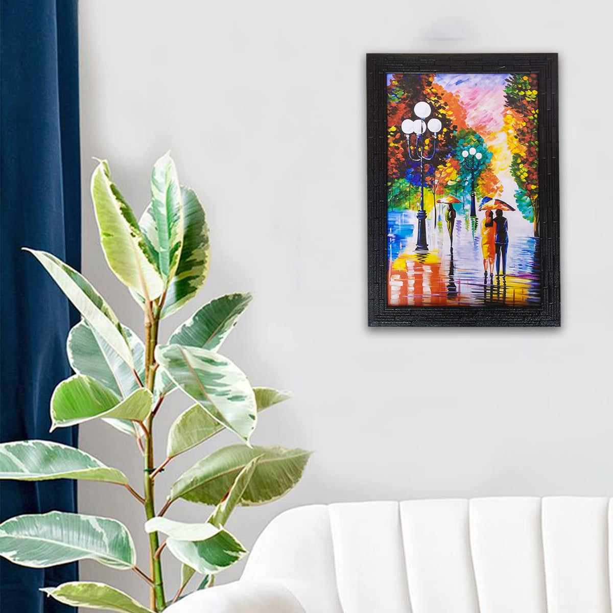 Abstract Art Wooden Framed Painting | Ready to Hang- (Wooden Frame, Multicolor, 10inch x 14 inch)