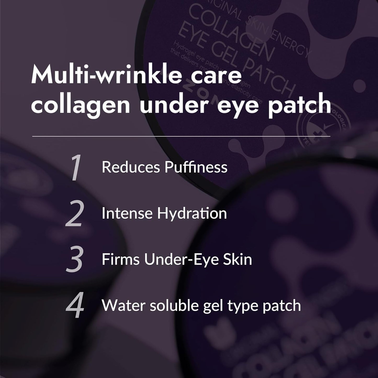 MIZON Under Eye Collagen Patches with Marine Collagen, Eye Gel Treatment Masks for Puffy Eyes, Dark Circles, Moisturizing Improves Elasticity, 60 Pcs
