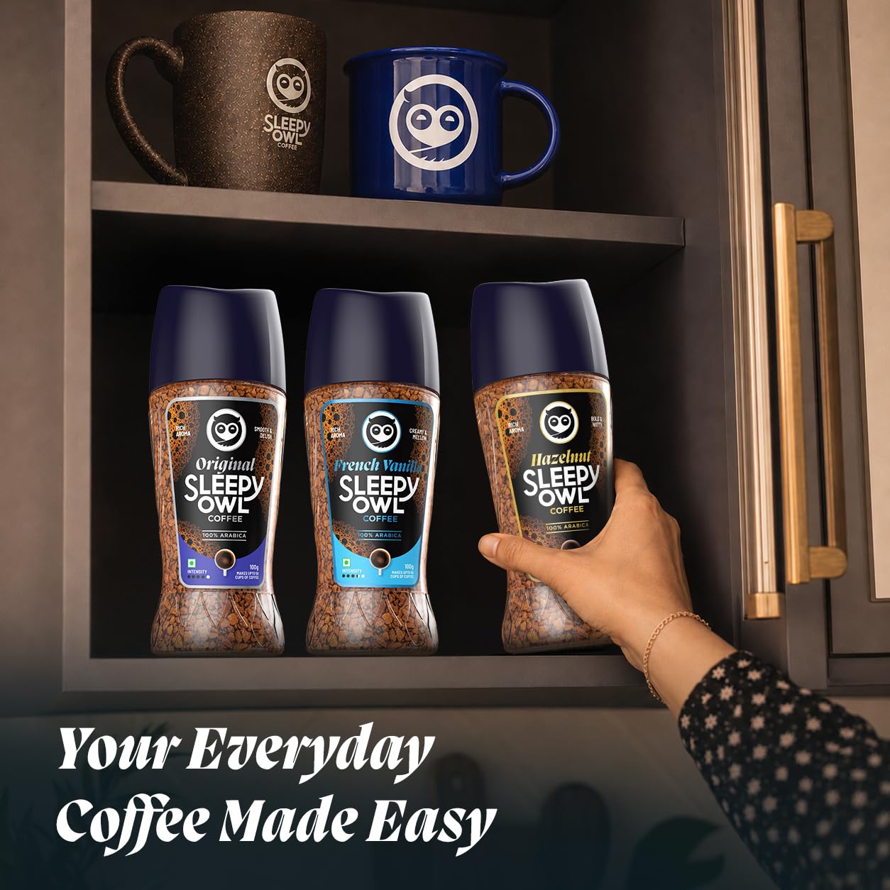 Sleepy Owl French Vanilla Premium Instant Coffee | 100% Arabica | Microground Technology | Ready in Seconds | Makes 50 Cups | 100g
