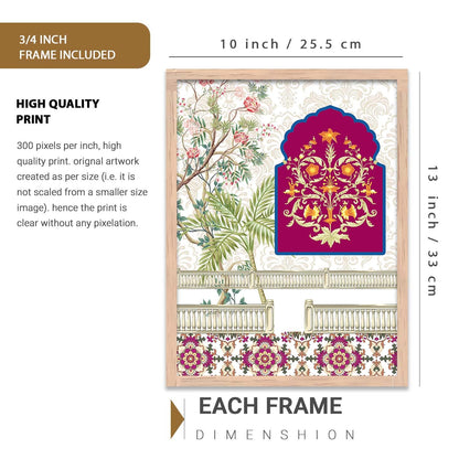 Indian Traditional Madhubani & Pichwai Wall Art | Framed Paintings for Living Room, Bedroom & Office Decor | Set of 6, 10x13 Inch