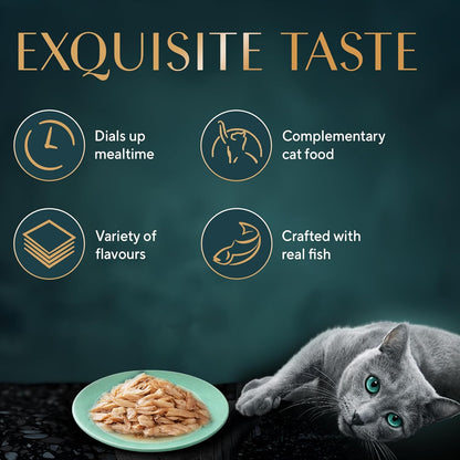 Sheba Rich Premium Adult (1+ Years) Wet Cat Food, Maguro & Bream Flavour, 35 g Pouch (Pack of 12), High-moisture wet food for healthy hydration
