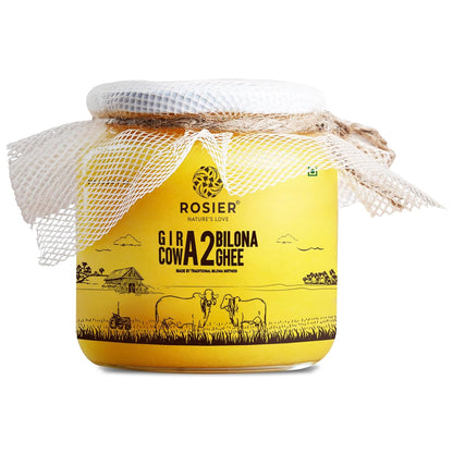 ROSIER A2 Gir Cow Ghee | Traditional Bilona Method A2 Gir Cow Ghee | Grassfed, Pure and Healthy Desi Cow Ghee