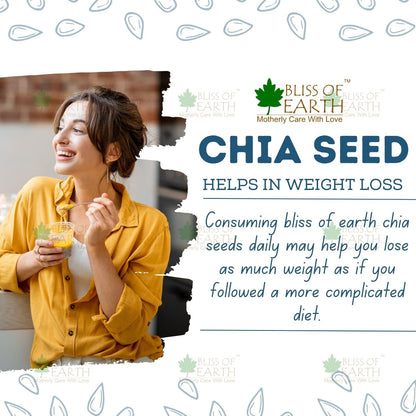 Bliss of Earth Raw Chia Seeds For Weight Loss, Raw Super Food With Omega & Fiber 600gm