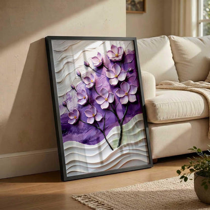 blue flower Wall Painting Home Decoration With Frame For Living Room Bed Room Hotel Wall Decor Digital Reprint (13X17 INCH)