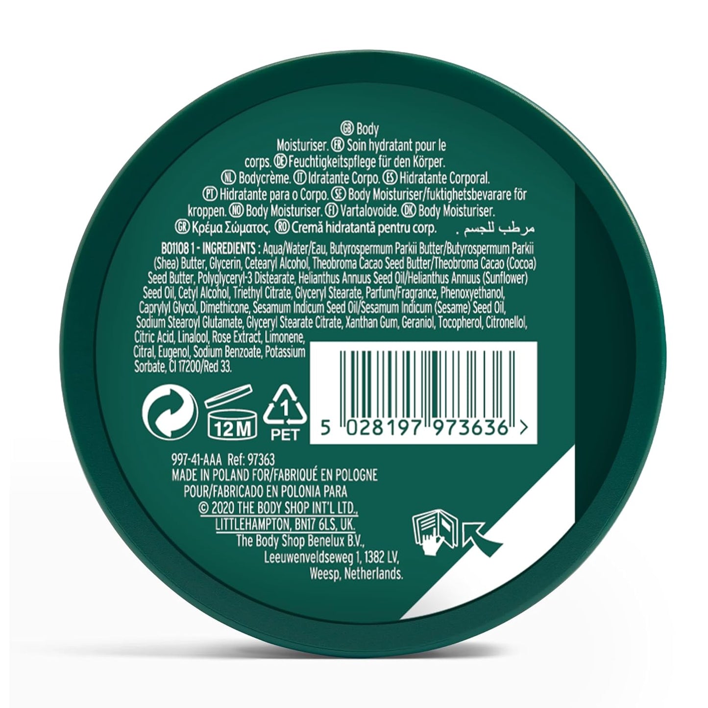 The Body Shop British Rose Body Butter | 96-Hour Deep Moisture | Softens Skin with Rose & Shea Butter Extract | Non-Greasy Cream | Dermatologically Tested | Perfect for Normal Skin | 200ml