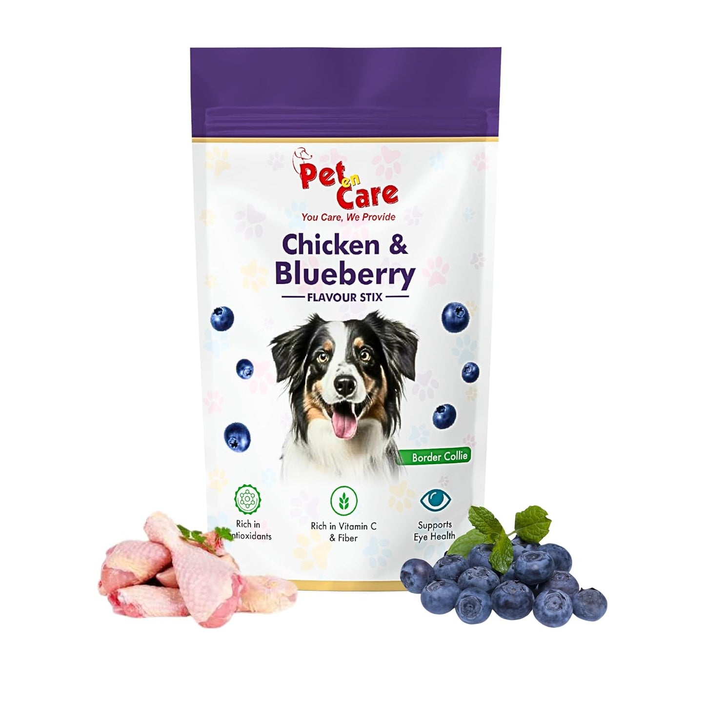 Pet en Care Real Chicken Blue Berry Sticks for Dogs, Natural and Nutritional Treat | High in Proteins | Healthy Snacks for All Breed Dogs