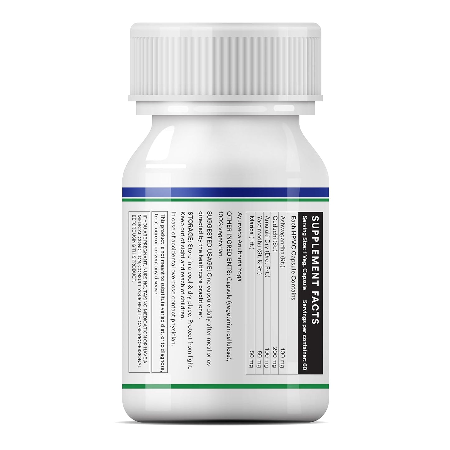 INLIFE Immunity Plus Supplement Natural Vitamin C (Amla) Guduchi Ashwagandha Marica Licorice Ayurvedic Herbal Formula - 60 Vegetarian Capsules