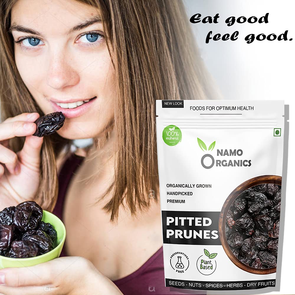 Namo Organics - Pitted Dried Prunes Without added Sugar - 250 gm - Unsweetened Dry Fruits (No Preservatives & Additives)