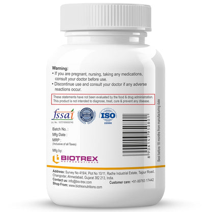 Biotrex Nutraceuticals Taurine 500mg - 60 Veg Capsules