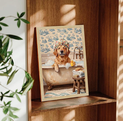 Dog Wall Art for Washroom & Bathroom Paintings | Washroom Photos Frame