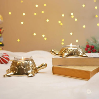 BEHOMA Golden Turtle Votive Holder Mother and Child Set