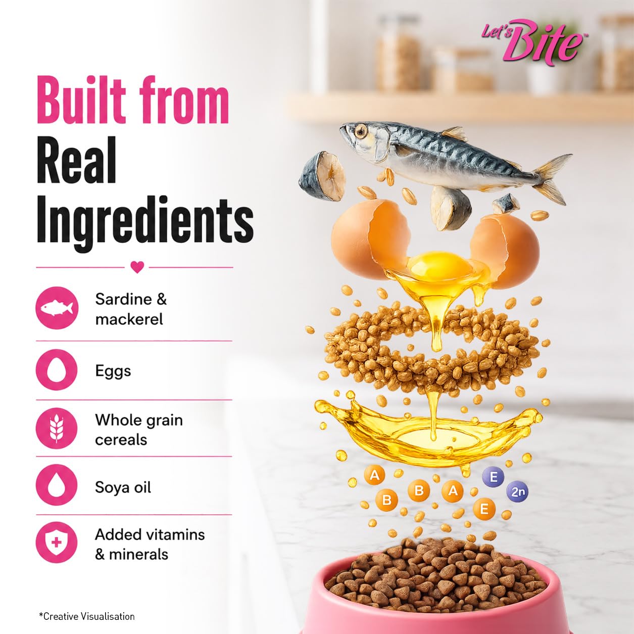 Let's Bite Active Kitten Dry Cat Food, 400 gm Pack