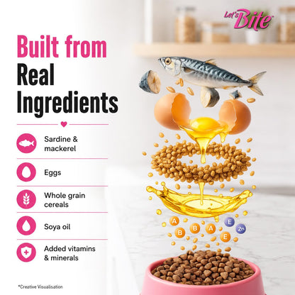 Let's Bite Active Kitten Dry Cat Food, 400 gm Pack