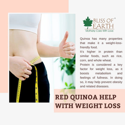 Bliss of Earth Organic Red Quinoa 700gm For Weight Loss, Raw Super food