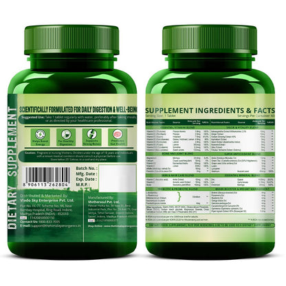 Vlado’s Himalayan Organics Multivitamin Tablets for Men & women With Probiotics - 60+ Ingredients multi Vitamins Supplement For Men And Women | VItamin B1,B2,B3,B5,B6B9,B12,C,E,A,K2,D Magneisum with 5B CFU Probiotic Blends 60 Veg Tablets