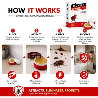 Cockroach Killer Gel for Home Strong Anti Roach Gel Cockroach Repellent for Kitchen with Fast-Acting Cockroach Bait Trap for Permanent Cockroach Control