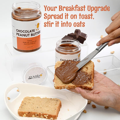 ANAVRIN Chocolate Peanut Butter Creamy, 400gm | High Protein Peanut Butter | No Added Sugar | Healthy Chocolate Flavour Spread | Rich in Vitamin E, Minerals | Gluten Free