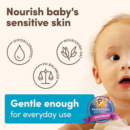 Aveeno Baby Daily Moisturizing Body Lotion | 24 Hour Protection for Sensitive Skin | Active Natural Oats Formula |Paraben Free, Fragrance Free | US Pediatrician Recommended, 532ml