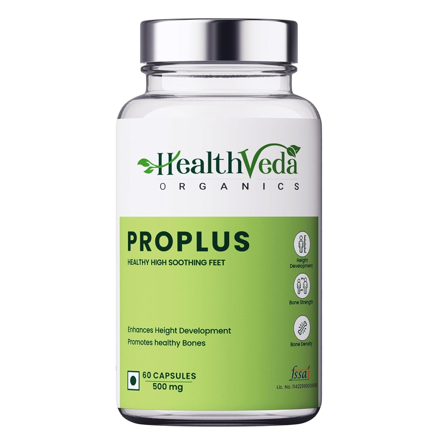 Zephivo HEALTH VEDA ORGANICS PRIVATE LIMITED ProPlus, 500mg | Improves Bone Strength | 60 Veg Capsules | For Both Men & Women