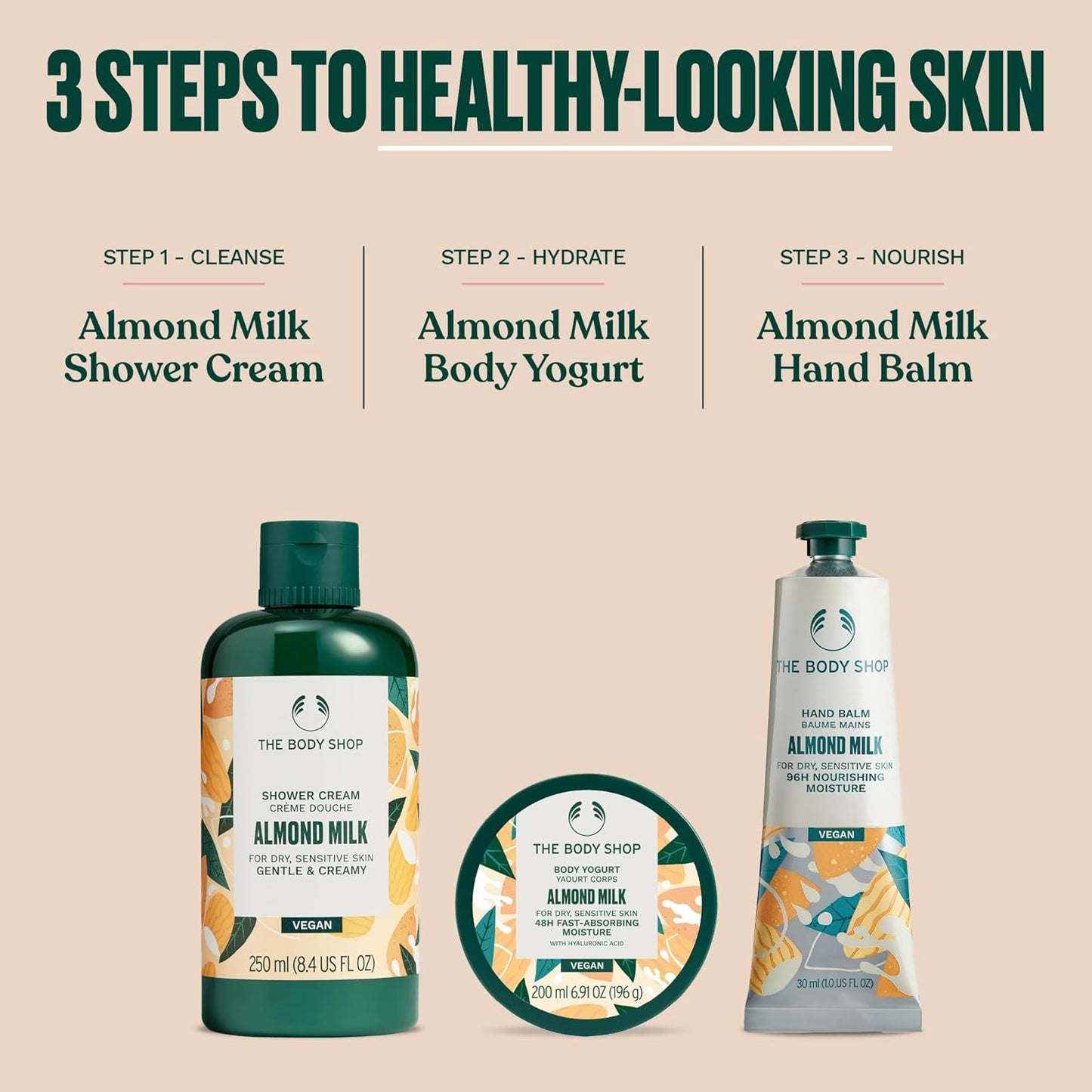 The Body Shop Almond Milk Vegan Body Yogurt for Dry and Sensitive Skin 200ml