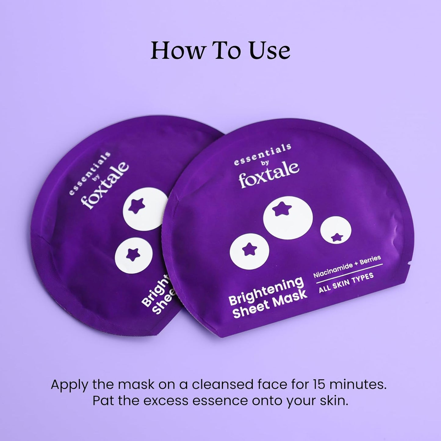 Foxtale Brightening Sheet Mask with Niacinamide and Berries for Bright Skin, Men & Women, 26g