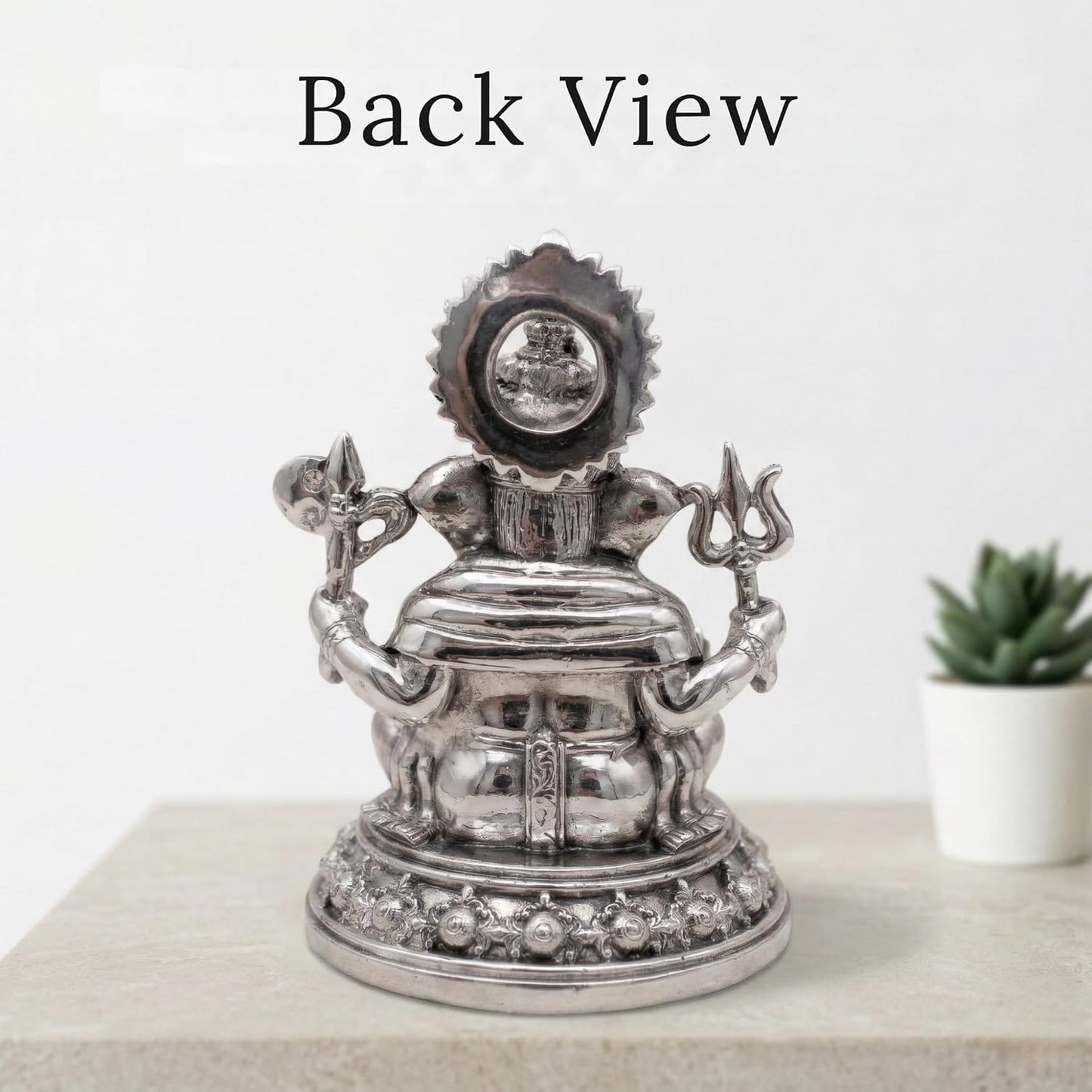 Dev Aastha Silver Plated Ganesh Idol 3 Inch with Gift Box | Ganpati Murti for Home Decor, Puja Room, Office Desk & Car Dashboard | Spiritual Housewarming Gift Showpiece