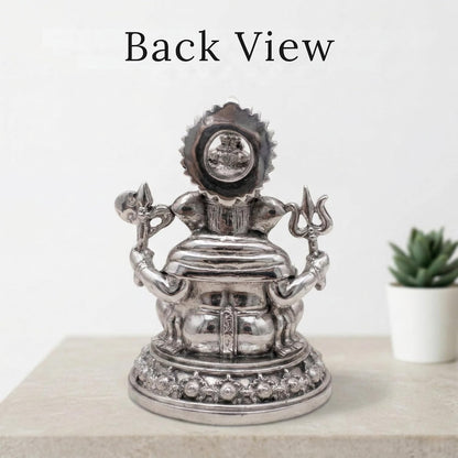 Dev Aastha Silver Plated Ganesh Idol 3 Inch with Gift Box | Ganpati Murti for Home Decor, Puja Room, Office Desk & Car Dashboard | Spiritual Housewarming Gift Showpiece