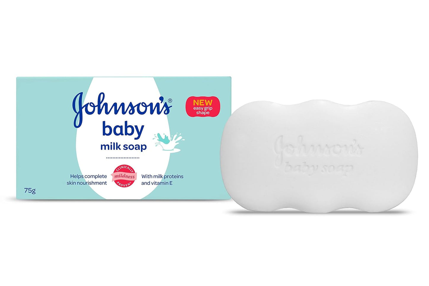 Johnson's Baby Milk Soap (with New Easy Grip Shape), 75g