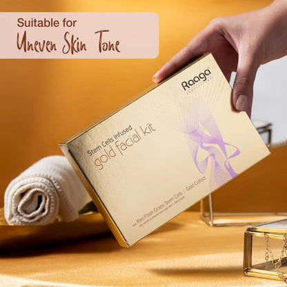 Raaga Professional Stem Cells Infused Facial Kit, Gold, 61 g
