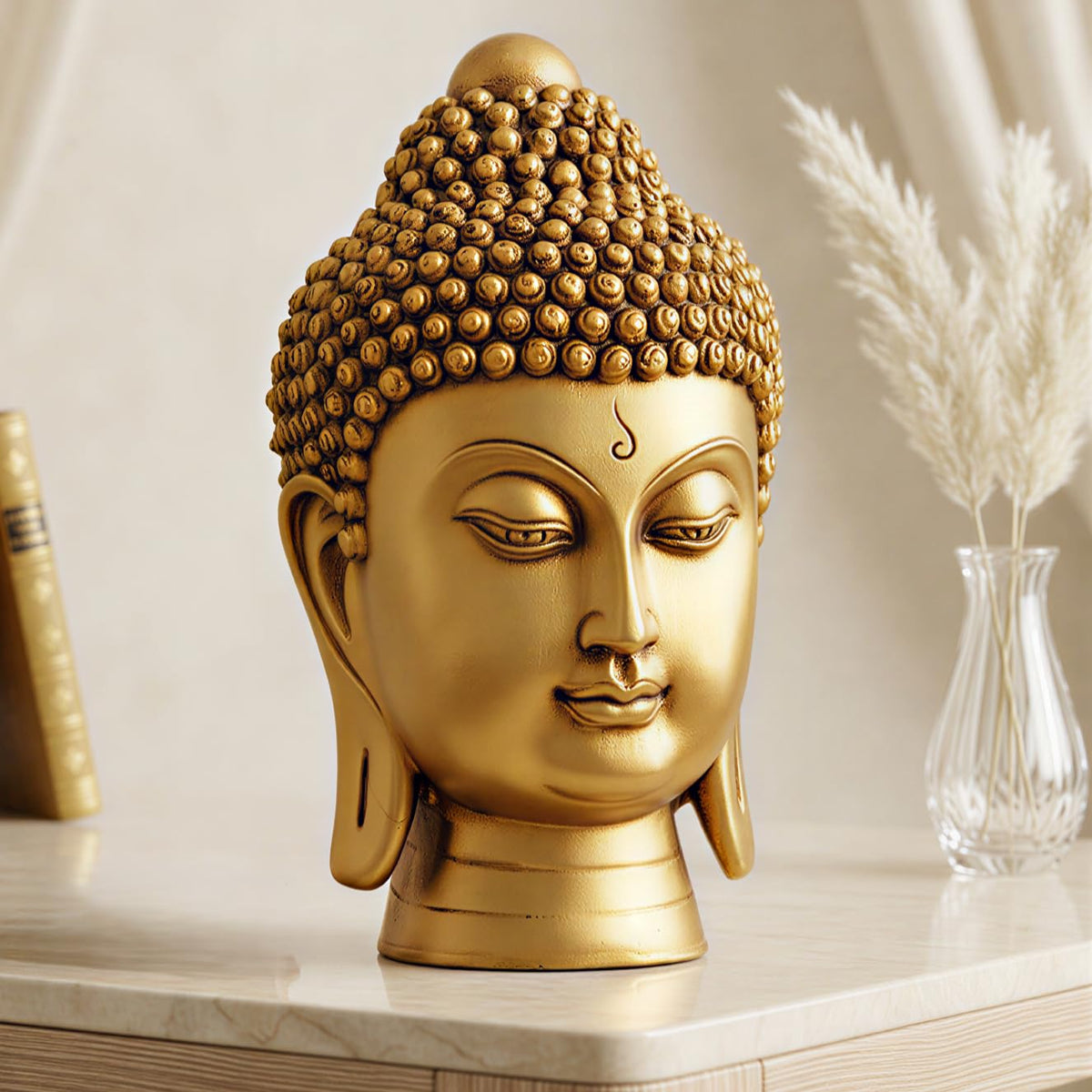 Buddha Idol Statue | Show Pieces for Home Decor Living Room (GOLDEN4)