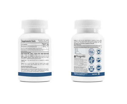 Two supplement bottles with labels on a white background