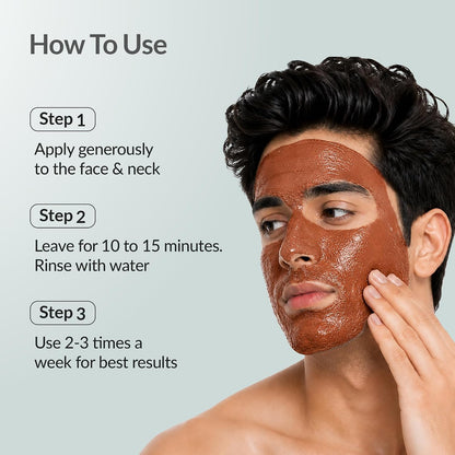 Fixderma Brightening Face Mask for Men | Clay Mask For Blackheads - 100g