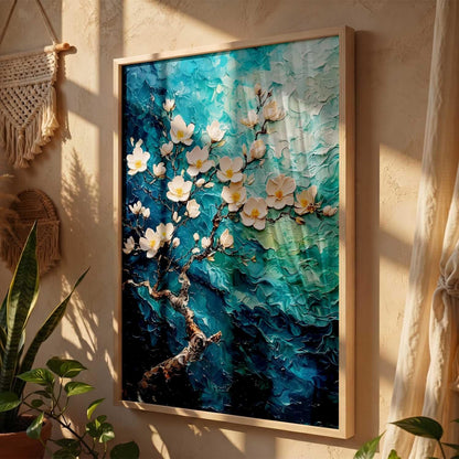 flower Wall Art Home Decoration | Aesthetic Floral Paintings With Frame For Living Room Bed Room Hotel Wall Decor Digital Reprint (13x17 inch)