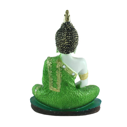 Buddha Idol (15 cm x 3 cm x 24 cm, Green)