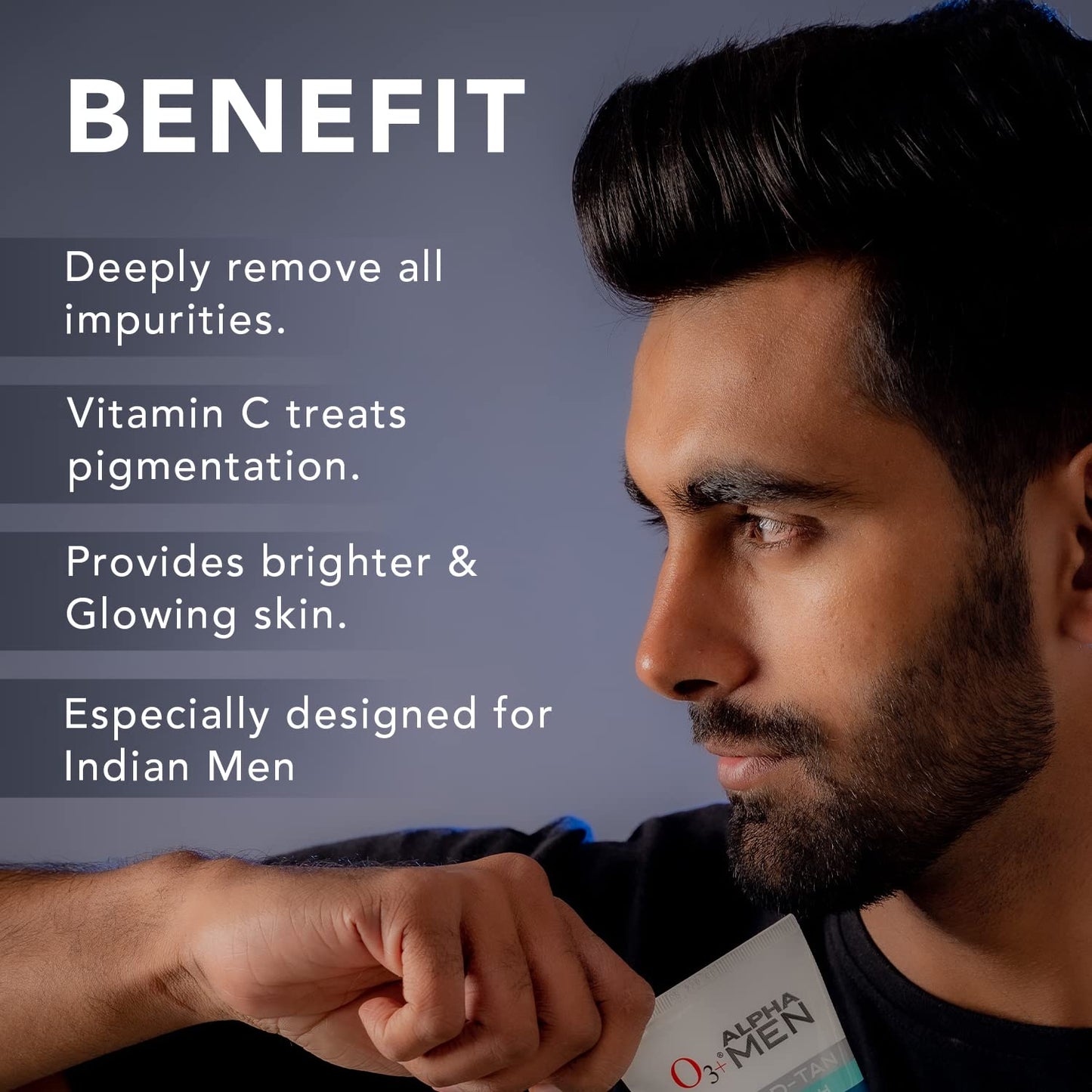 O3+ ALPHA MEN Bright Glow Face Wash 50g