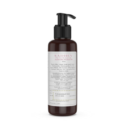 Sadhev Ayurvedic Shower Oil Goodness Of Rose For Hydration And Moistrization - 75 ml (Pack of 1)