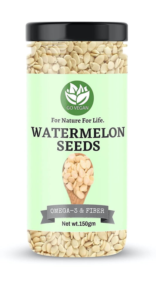 Go Vegan Watermelon Seeds for Eating - 150g | Tarbuj Magaj, Magaz Without Shell [Jar Pack]