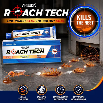 Arbuda Roach Tech Gel for Cockroach Control | Fast Acting Gel Bait | Colony Destroyer | Ready to Use (35g, Pack of 1)