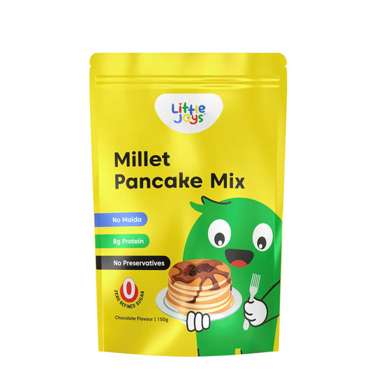 Little Joys Millet Pancake Mix | 8g Protein | Zero Refined Sugar | Chocolate Flavour | With Oats, Ragi, Jowar & Millets | No Maida, No Preservatives 150g