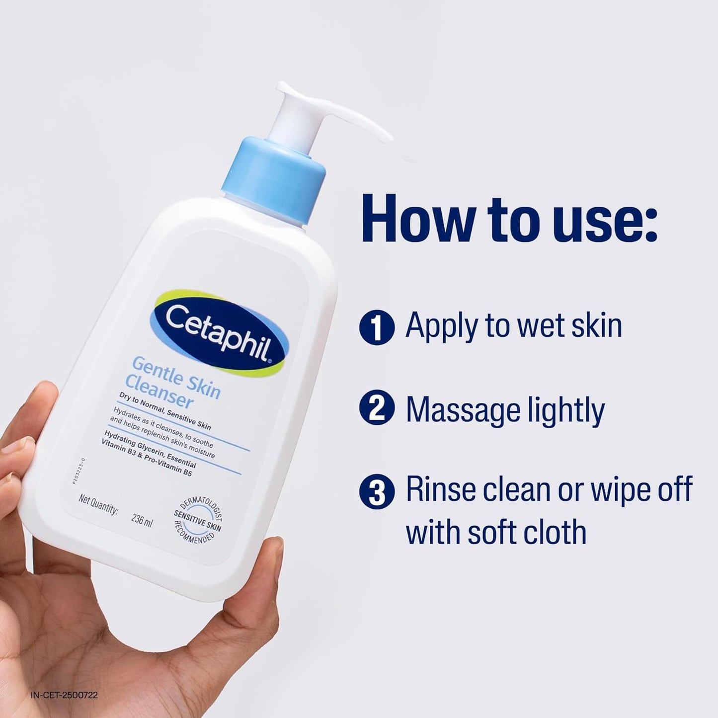 Cetaphil Gentle Skin Hydrating Face Wash 59ml, Paraben Free, Sulphate-Free Cleanser with Niacinamide, Vitamin B5 for Dry to Normal, Sensitive Skin