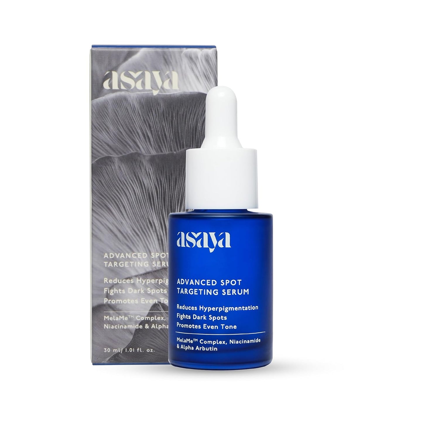 Asaya Advanced Spot Targeting Serum bottle with packaging on a white background