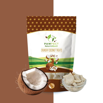 Pawfect 100% Natural Freeze-Dried Coconut Treats for Dogs | Single Ingredient | Vegan Treats | Grain & Gluten Free | Low Calorie Training Treats (50g)